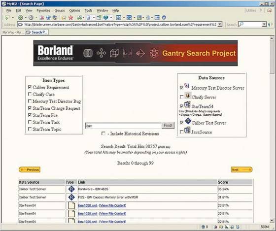 . 2.     Borland Search Server
