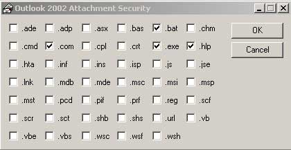 . 60.     Outlook 2002 Attachment Security 