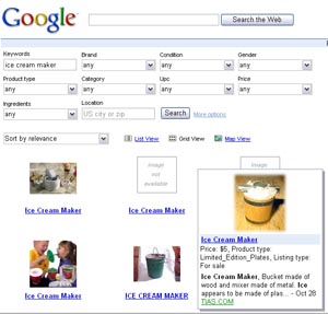 Скриншоты нового поисковика товаров Google