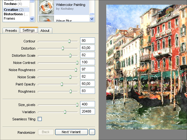 Filter Forge: Акварельный рисунок из фотографии *