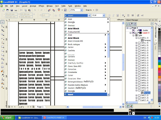 Создание рекламного проспекта в CorelDRAW Graphics Suite с использованием инструмента таблицы и функции просмотра текста в режиме реального времени