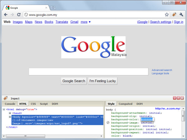 Firebug Lite Google Chrome