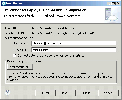 Рисунок 4. Настройка сервера Workload Deployer