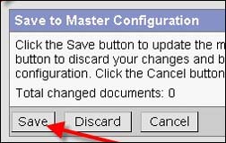 Save to Master Configuration