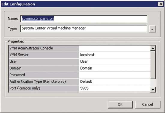 Редактирование конфигурации System Center Virtual Machine Manager 2012 Integration Pack