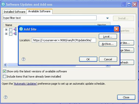  1.   Software Update Add Site 