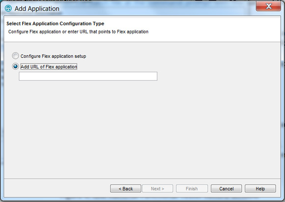 Рисунок 6. Выбор Add URL of Flex аpplication в мастере Add Application