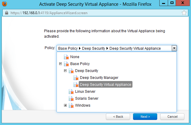    Deep Security Virtual Appliance
