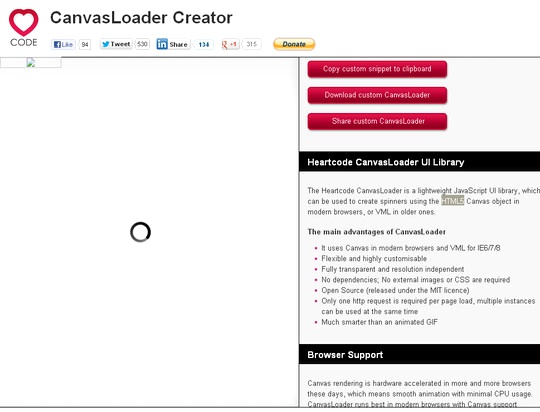 CanvasLoader Creator