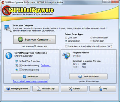 SUPERAntiSpyware 5.0