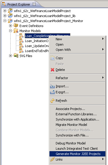 Generate Monitor J2EE project