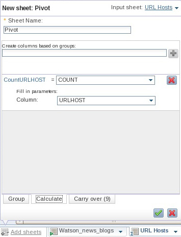 Image shows initial Pivot calculation parameters