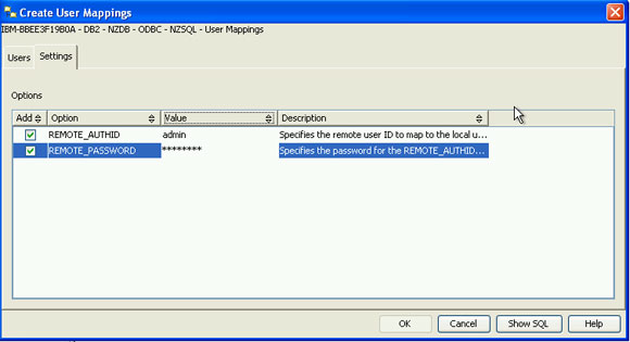 The figure describes User mapping using InfoSphere Federation Server