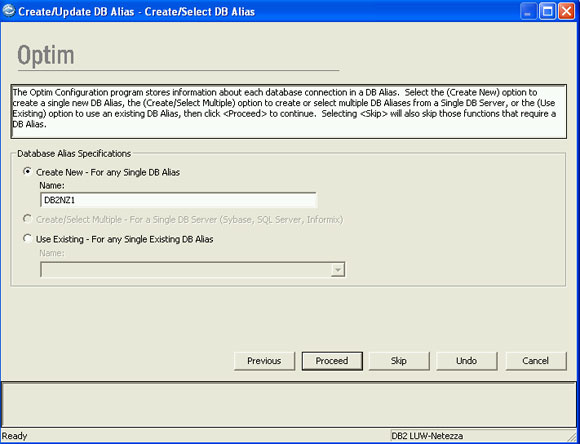 The figure describes Creating/Updating DB Alias