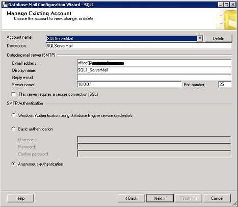 database mail in maintenance plan