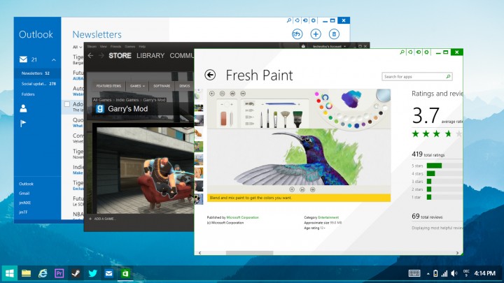 Концепция интерфейса Windows 8