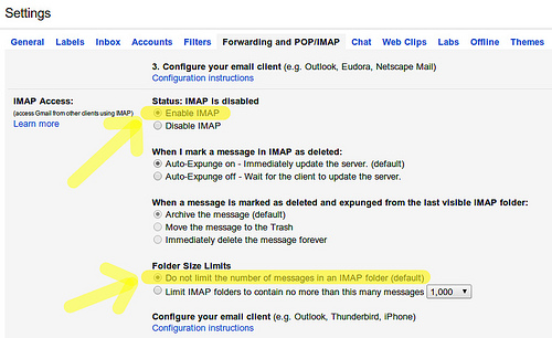 Forwarding and POP/IMAP