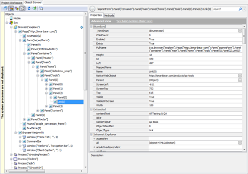 TestComplete Object Hierarchy and Properties