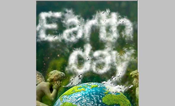 Earth Day Clouds Text Effect. Green Planet beatuful Photo Manipulation with the realistic clouds around.