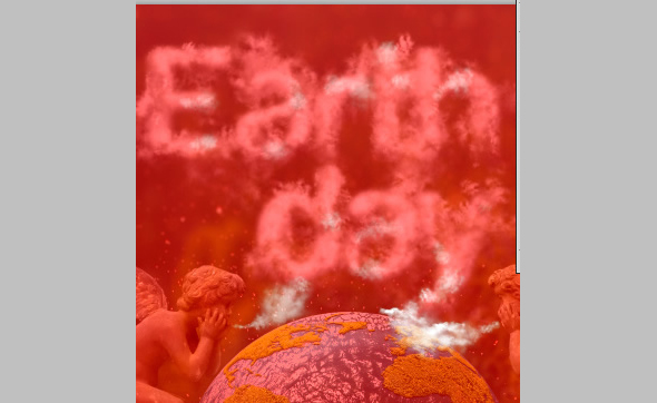 Earth Day Clouds Text Effect. Green Planet beatuful Photo Manipulation with the realistic clouds around.