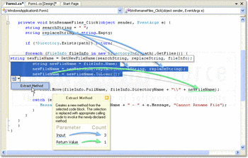 Extract a method in CodeRush.