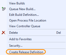 В Visual Studio создайте определение выпуска.