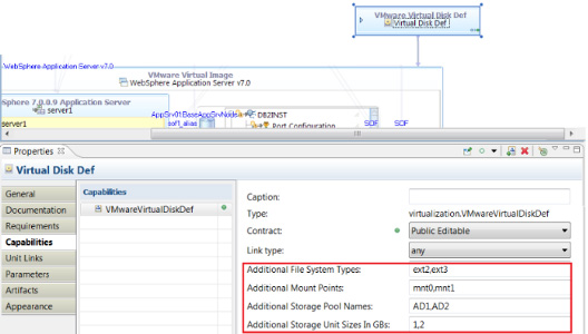 Screen capture shows example of storage need details captured in storage disk unit