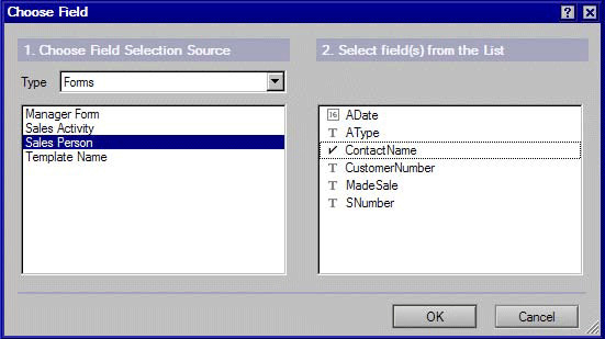 . 2.5.  DB2 Access View Choose Field