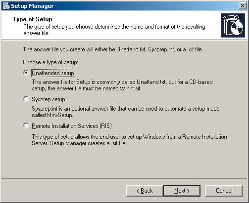 . 2.   Type of Setup