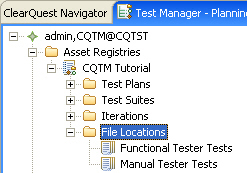 Пути к файлам указывает ClearQuest, где искать сценарии автоматизации теста