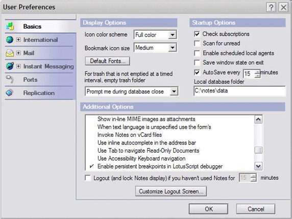 . 4.3.   AutoSave  User Preferences