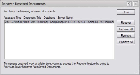 . 4.6.  Recover Unsaved Documents