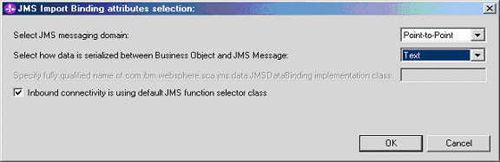  JMS Import Binding attribute selection