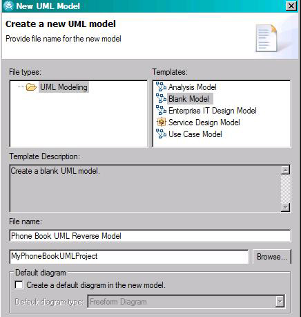 Create new UML model