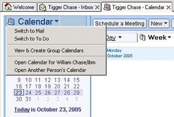    "Open Calendar for William Chase