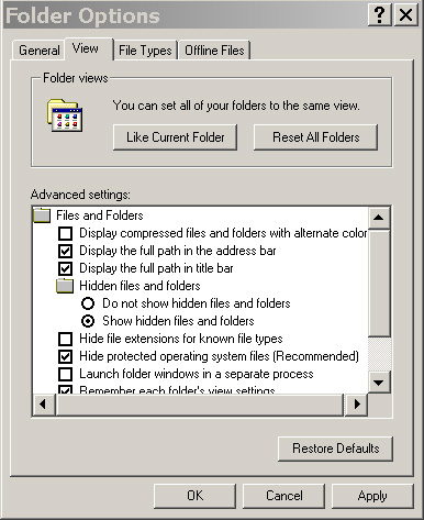     (Folder Options)