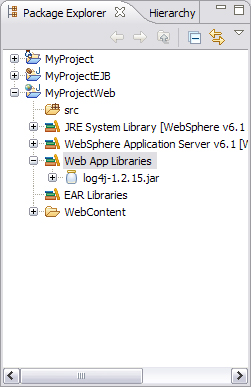 the .jar file in Package Explorer