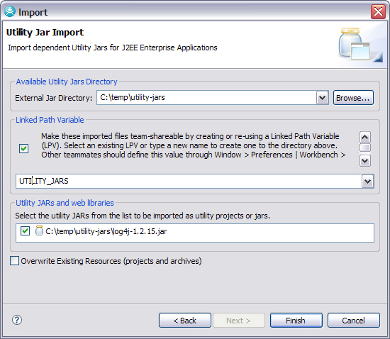 image of dialog to specify directory and variable