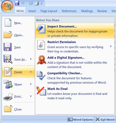  Microsoft Word 2007   (Finish)   
