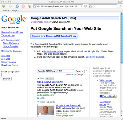  Google's Ajax Search API