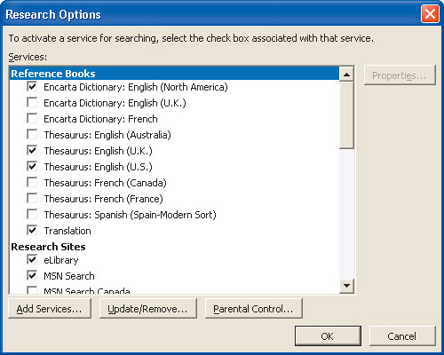 . 5.  Research Options 