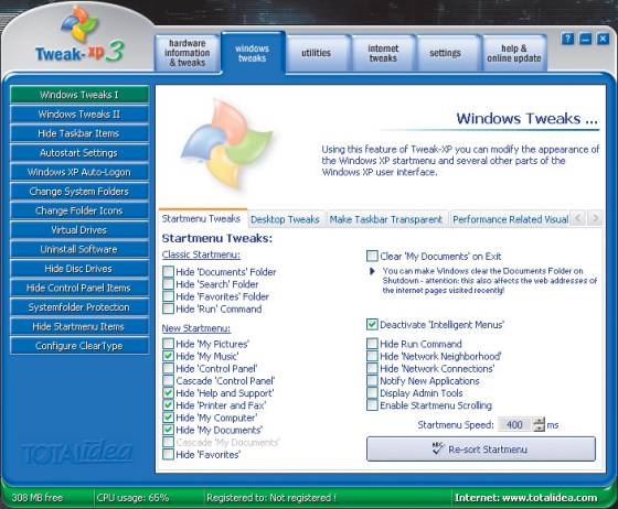 . 2.      Tweak XP 3.0
